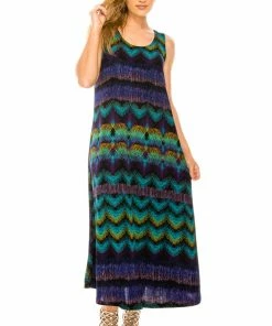 Jostar Women's Stretchy Tank Long Dress Sleeveless Plus Print, 700BN-TXP-W176