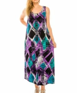Jostar Stretchy Long Tank Dress Print-700BN-TRP1-W180