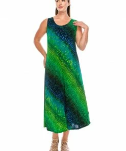 Plus Size Jostar Women's Stretchy Tank Long Dress Sleeveless Plus Print, 700BN-TXP-W182