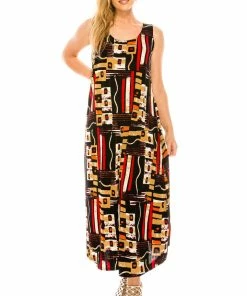 Jostar Stretchy Long Tank Dress Print-700BN-TRP1-W186