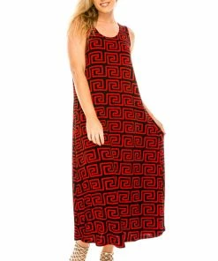 Jostar Women's Stretchy Tank Long Dress Sleeveless Plus Print, 700BN-TXP-W187