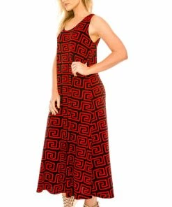 Jostar Women's Stretchy Tank Long Dress Sleeveless Plus Print, 700BN-TXP-W187