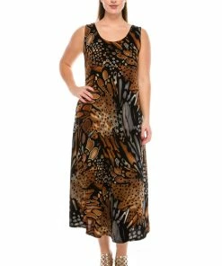Jostar Dresses Stretchy Long Tank Dress Print-700BN-TRP1-W207