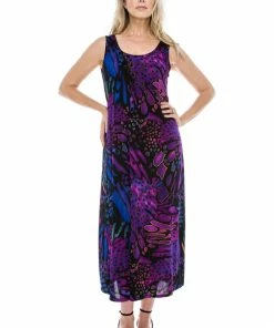Jostar Dresses Stretchy Long Tank Dress Print-700BN-TRP1-W207