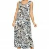 Jostar Stretchy Tank Long Dress Sleeveless Plus In Print-700BN-TXP-W329 Plus Size