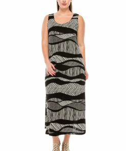 Jostar Dresses Stretchy Long Tank Dress Print-700BN-TRP1-W715