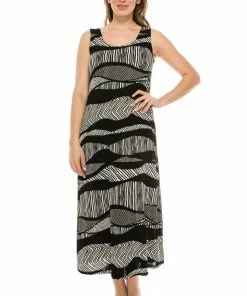 Jostar Women's Stretchy Tank Long Dress Sleeveless Plus Print, 700BN-TXP-W715 Plus Size