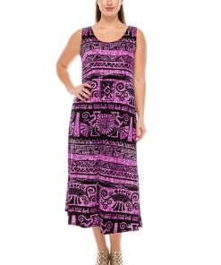 Jostar Dresses Stretchy Long Tank Dress Print-700BN-TRP1-W901