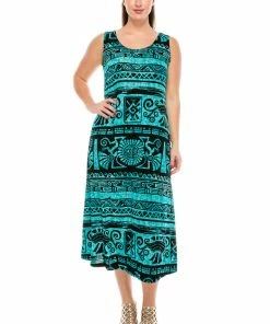 Jostar Dresses Stretchy Long Tank Dress Print-700BN-TRP1-W901
