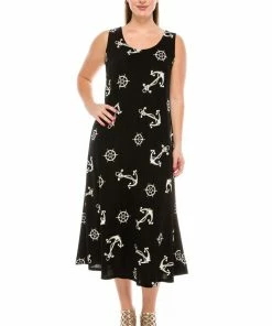 Jostar Long Length Stretchy Long Tank Dress Print-700BN-TRP1-W981
