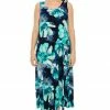 Jostar Women's Stretchy Tank Long Dress Sleeveless Plus Print, 700BN-TXP-W050 Long Length