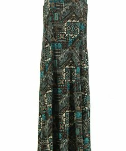 Jostar Women's Stretchy Tank Long Dress Sleeveless Plus Print, 700BN-TXP-W070 Long Length