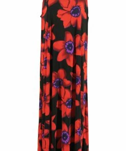 Plus Size Jostar Women's Stretchy Tank Long Dress Sleeveless Plus Print, 700BN-TXP-W075
