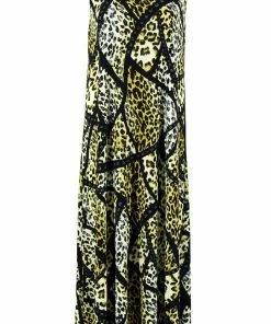 Plus Size Jostar Women's Stretchy Tank Long Dress Sleeveless Plus Print, 700BN-TXP-W115