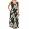 Jostar Women's Stretchy Tank Long Dress Sleeveless Plus Print, 700BN-TXP-W120 Plus Size