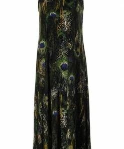 Jostar Women's Stretchy Tank Long Dress Sleeveless Plus Print, 700BN-TXP-W120 Plus Size
