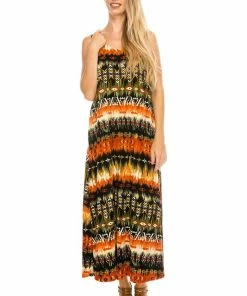 Plus Size Jostar Women's Stretchy Tank Long Dress Sleeveless Plus Print, 700BN-TXP-W170