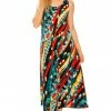 Jostar Women's Stretchy Tank Long Dress Sleeveless Plus Print, 700BN-TXP-W175 Plus Size