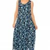 Jostar Women's Stretchy Tank Long Dress Sleeveless Plus Print, 700BN-TXP-W196 Plus Size