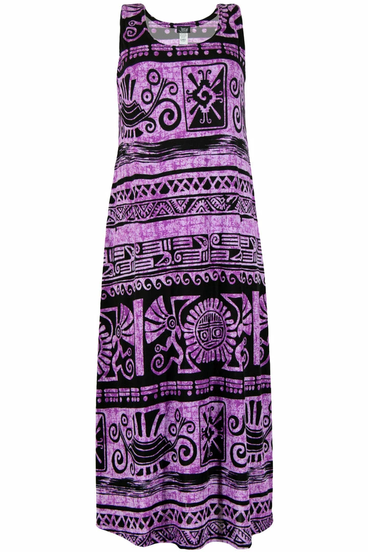Jostar Women's Stretchy Tank Long Dress Sleeveless Plus Print, 700BN-TXP-W901