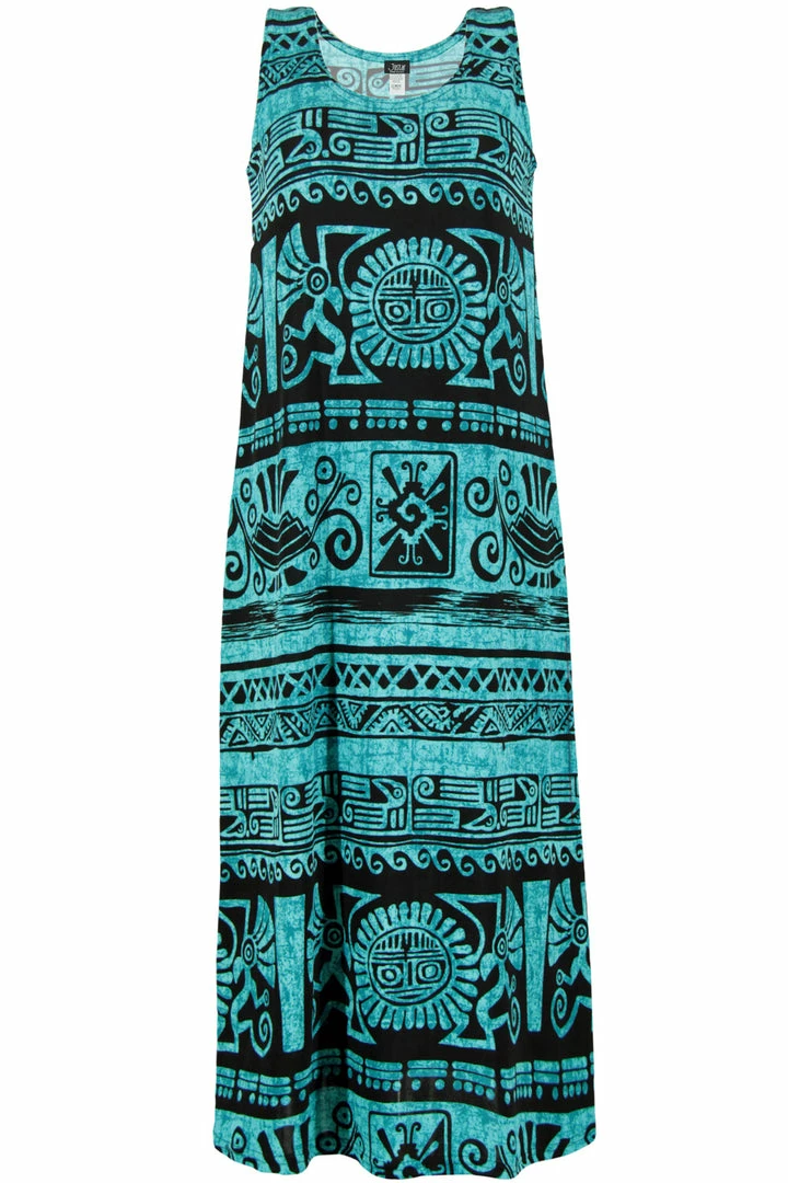 Jostar Women's Stretchy Tank Long Dress Sleeveless Plus Print, 700BN-TXP-W901