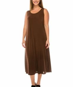 Jostar Women's Stretchy Tank Long Dress Sleeveless Plus Size, 700BN-TX