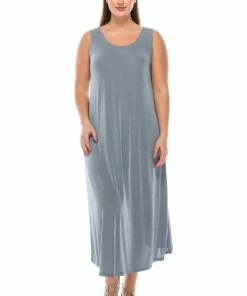 Jostar Women's Stretchy Tank Long Dress Sleeveless Plus Size, 700BN-TX