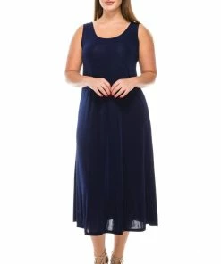 Jostar Women's Stretchy Tank Long Dress Sleeveless Plus Size, 700BN-TX