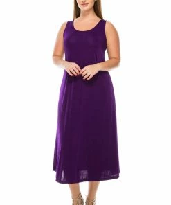 Jostar Women's Stretchy Tank Long Dress Sleeveless Plus Size, 700BN-TX