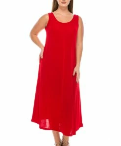 Jostar Women's Stretchy Tank Long Dress Sleeveless Plus Size, 700BN-TX