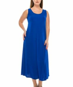 Jostar Women's Stretchy Tank Long Dress Sleeveless Plus Size, 700BN-TX