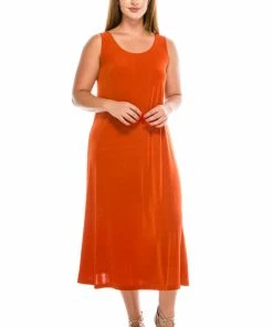 Jostar Women's Stretchy Tank Long Dress Sleeveless Plus Size, 700BN-TX
