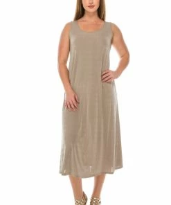 Jostar Women's Stretchy Tank Long Dress Sleeveless Plus Size, 700BN-TX