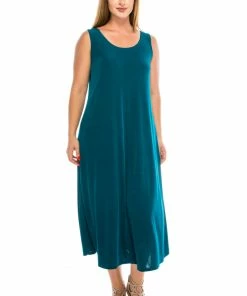 Jostar Women's Stretchy Tank Long Dress Sleeveless Plus Size, 700BN-TX