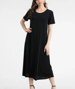 Jostar Dresses Stretchy Long Dress Short Sleeve-702BN-SRS1