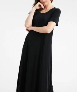Jostar Dresses Stretchy Long Dress Short Sleeve-702BN-SRS1