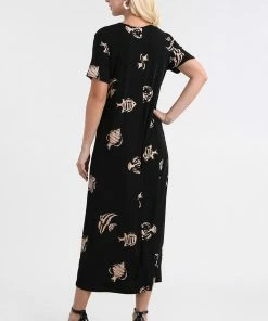 Jostar Women's Stretchy Long Dress Short Sleeve Print-702BN-SRP1-W036