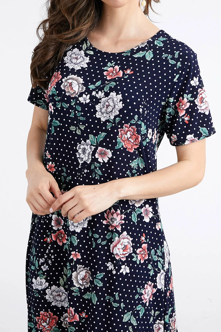 Jostar Women's Stretchy Long Dress Short Sleeve Plus Plus-702BN-SXP-W211 Plus Size