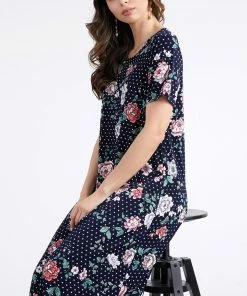 Jostar Women's Stretchy Long Dress Short Sleeve Plus Plus-702BN-SXP-W211 Plus Size