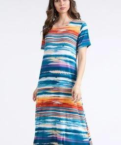 Jostar Women's Stretchy Long Dress Short Sleeve Plus Plus, 702BN-SXP-W213 Plus Size