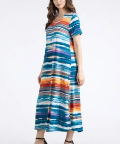 Plus Size Jostar Women's Stretchy Long Dress Short Sleeve Plus, 702BN-SXP-W213