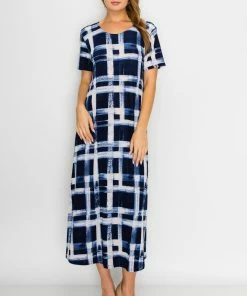 Jostar Women's Stretchy Long Dress Short Sleeve Plus Plus, 702BN-SXP-W216 Plus Size