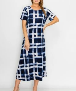 Jostar Women's Stretchy Long Dress Short Sleeve Plus Plus, 702BN-SXP-W216 Plus Size