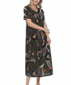 Plus Size Jostar Women's Stretchy Long Dress Short Sleeve Plus Plus, 702BN-SXP1-W239