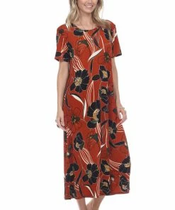 Plus Size Jostar Women's Stretchy Long Dress Short Sleeve Plus Plus, 702BN-SXP1-W239