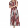 Jostar Women's Stretchy Long Dress Short Sleeve Print-702BN-SRP1-W249 Long Length