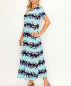 Jostar Women's Stretchy Long Dress Short Sleeve Plus Plus-702BN-SXP-W276 Plus Size