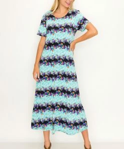 Jostar Women's Stretchy Long Dress Short Sleeve Plus Plus-702BN-SXP-W276 Plus Size