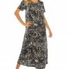 Dresses Jostar Women's Stretchy Long Dress Short Sleeve Print-702BN-SRP1-W277