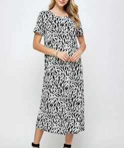 Jostar Plus Size Stretchy Long Dress Short Sleeve Plus Plus-702BN-SXP-W289